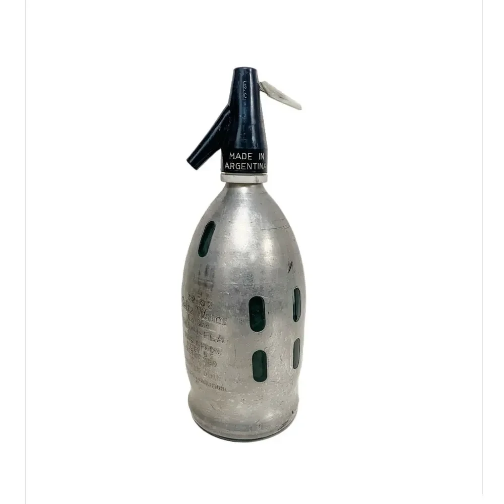 Vintage 32oz Caged Seltzer Bottle Seltz Water Co. Siphon Made in Argentina